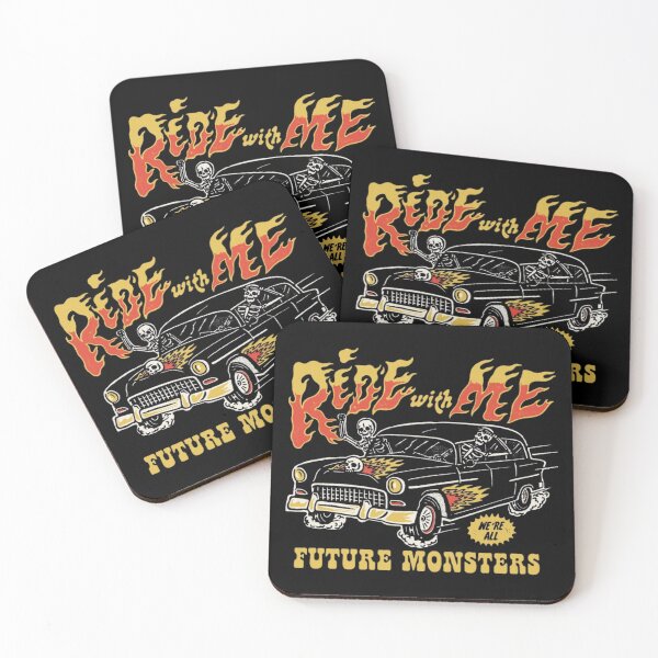 Item preview, Ride With Me – Vintage Car Hot Rod Skeleton Art designed and sold by Oniyasha.