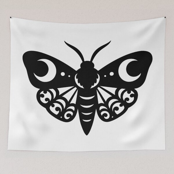 Item preview, Coquette Moon Moth Mystical Insect Gothic Tattoo Style designed and sold by Parkerzz.