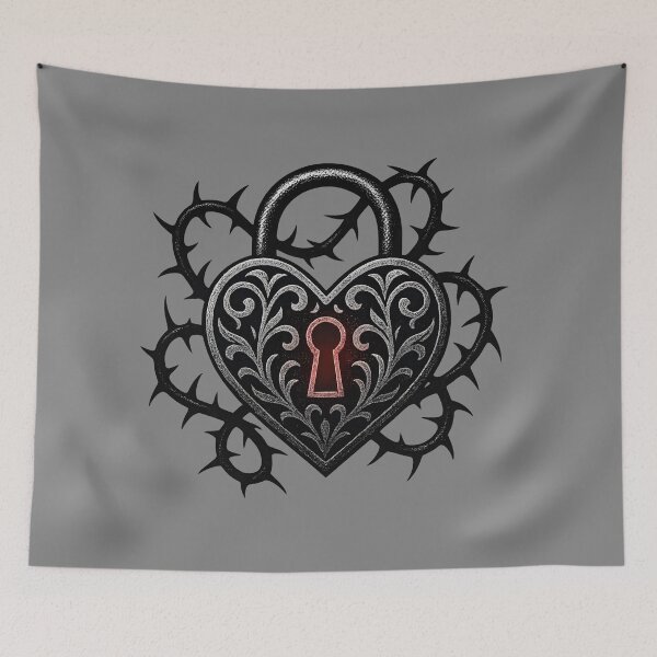 Item preview, Gothic Heart Lock and Thorns designed and sold by MysticArtisan.