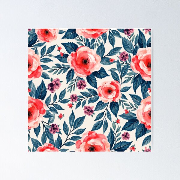 Item preview, Vintage Watercolor Peony & Violet Floral Pattern designed and sold by Wordsmith-Wear.