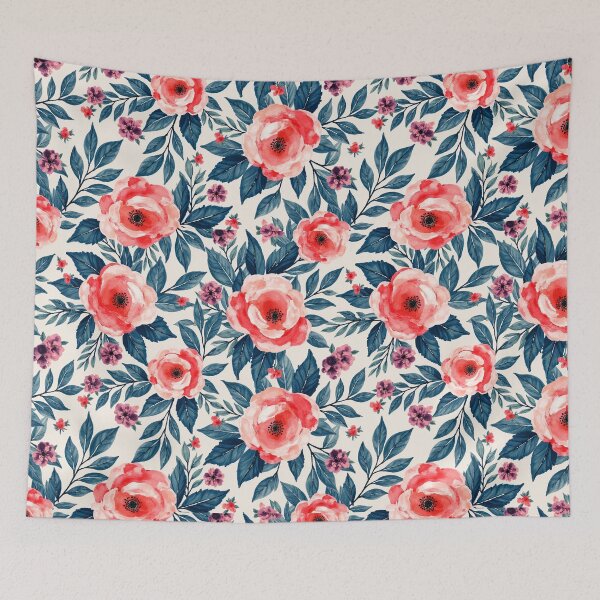 Item preview, Vintage Watercolor Peony & Violet Floral Pattern designed and sold by Wordsmith-Wear.
