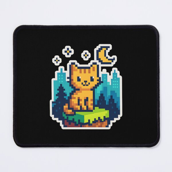 Item preview, Pixel Cat in Forest Night designed and sold by MysticArtisan.