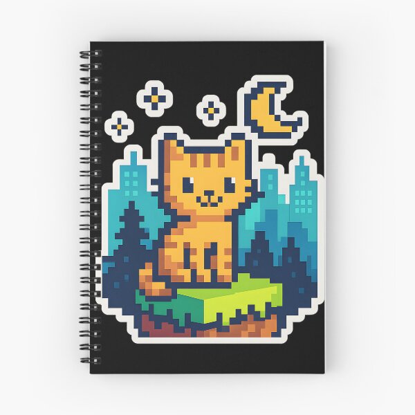 Item preview, Pixel Cat in Forest Night designed and sold by MysticArtisan.