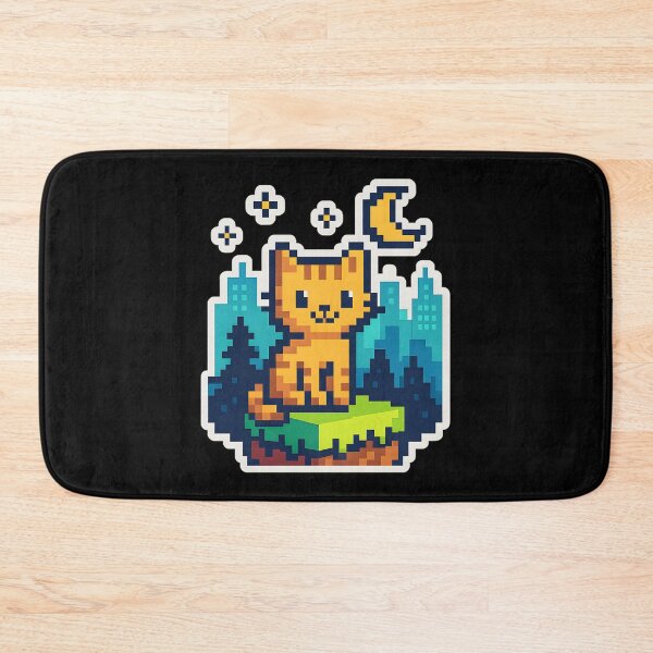 Item preview, Pixel Cat in Forest Night designed and sold by MysticArtisan.