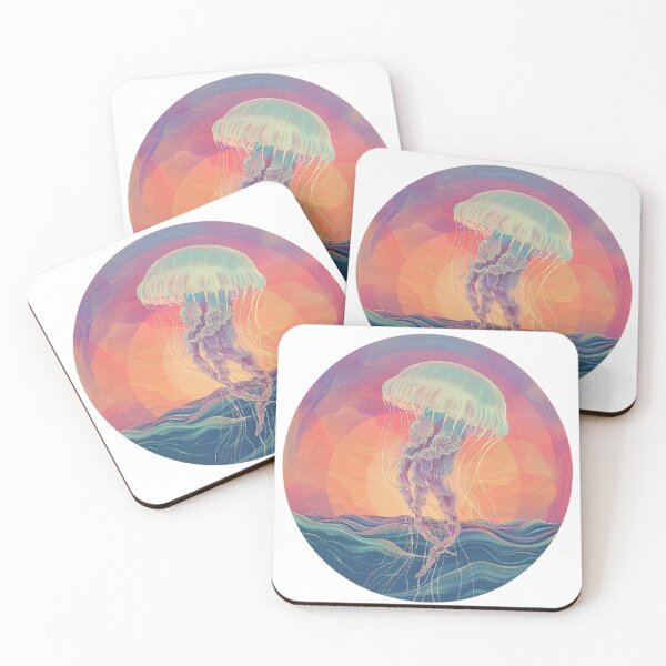 Item preview, Sea Creature Collection – Retro Pastel Ocean Animals in Abstract Circular Design (Whale, Dolphin, Turtle, Jellyfish, Seahorse) designed and sold by Dream Circuit .