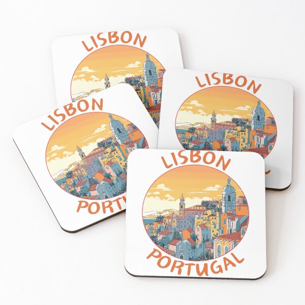 Item preview, Lisbon in Portugal Retro Travel Art Circle Emblem designed and sold by MaateoDesign.