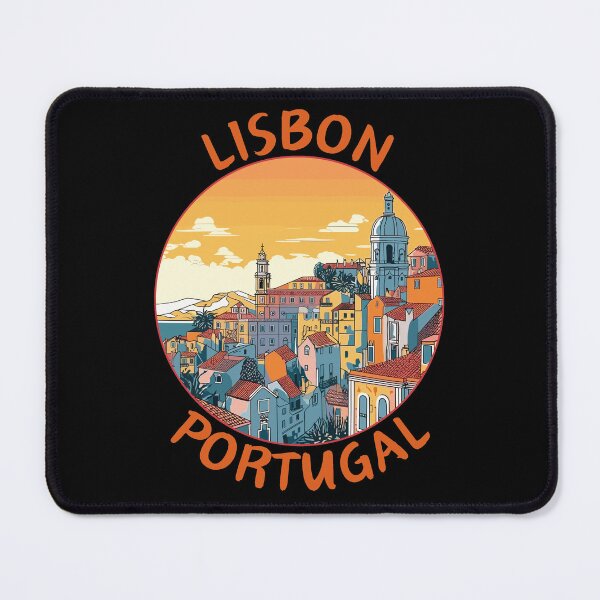 Item preview, Lisbon in Portugal Retro Travel Art Circle Emblem designed and sold by MaateoDesign.