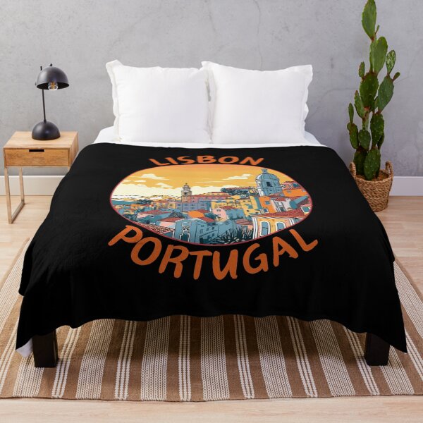 Item preview, Lisbon in Portugal Retro Travel Art Circle Emblem designed and sold by MaateoDesign.
