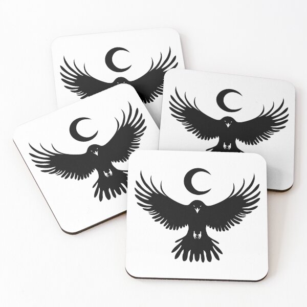 Item preview, Mystical Crescent Moon Crow Silhouette Gothic Bird Art designed and sold by Parkerzz.
