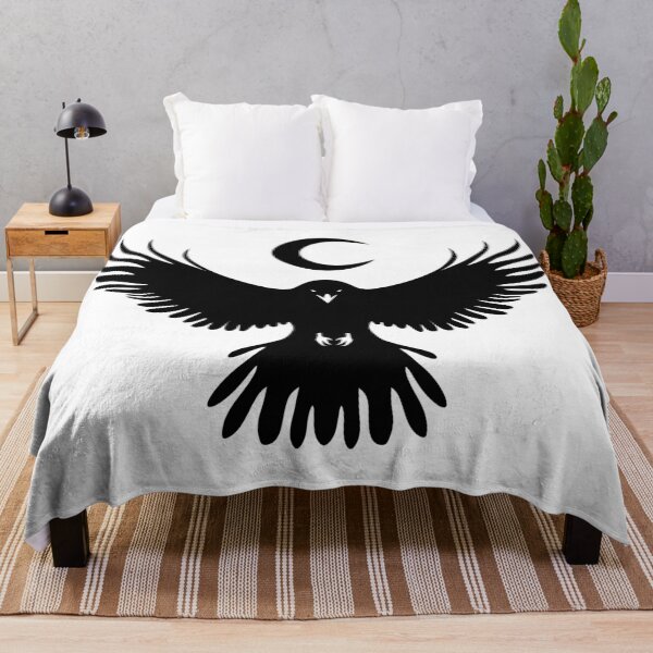 Item preview, Mystical Crescent Moon Crow Silhouette Gothic Bird Art designed and sold by Parkerzz.