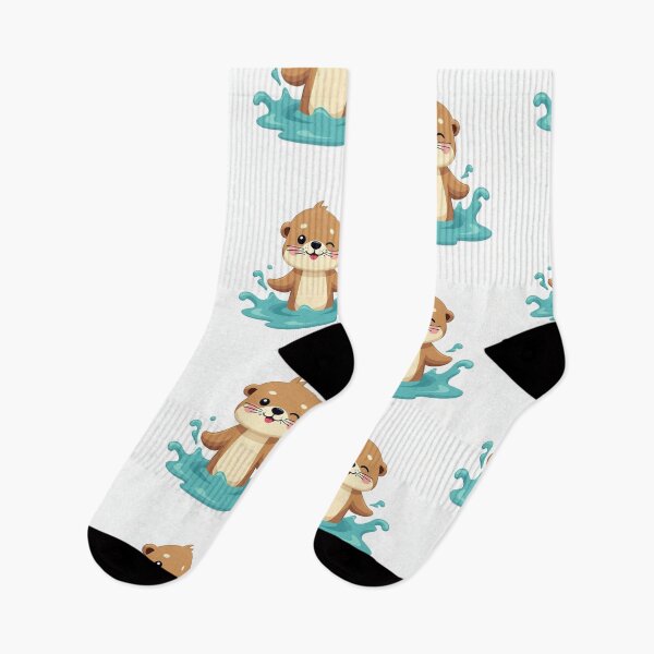 Item preview, Cute Cartoon Otter Winking in Water – Adorable Design for Stickers, T-Shirts & Mugs designed and sold by JuliJoy.