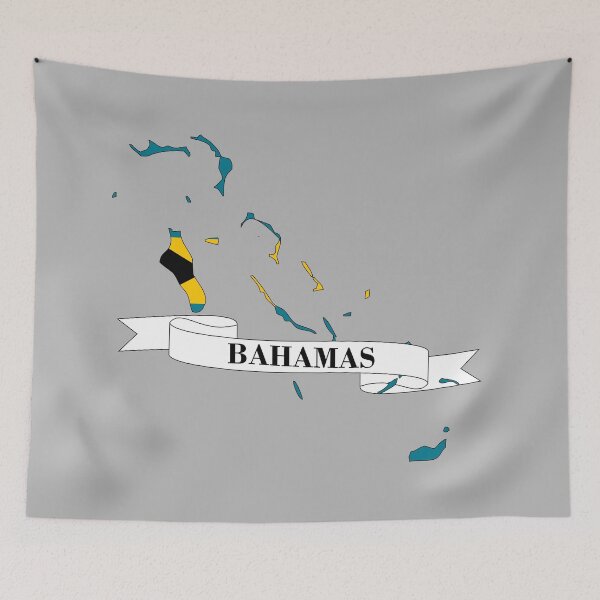 Item preview, Bahamas flag map designed and sold by visual adventures.
