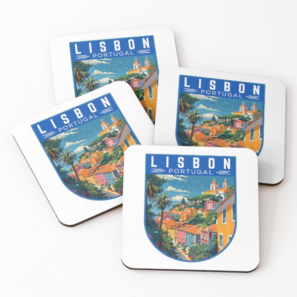 Item preview, Lisbon in Portugal Vintage Travel Art Badge designed and sold by MaateoDesign.