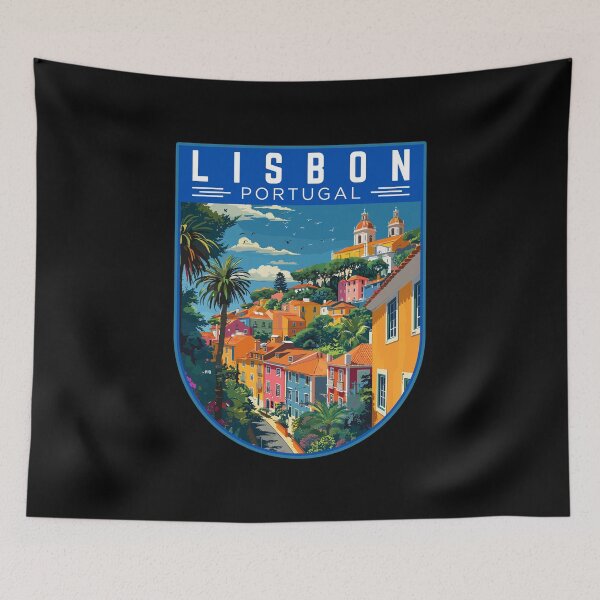 Item preview, Lisbon in Portugal Vintage Travel Art Badge designed and sold by MaateoDesign.