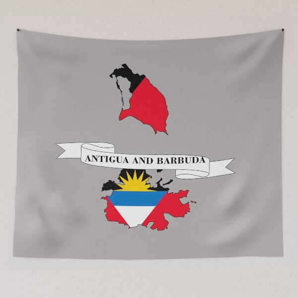 Item preview, Flag map of Antigua and Barbuda designed and sold by visual adventures.