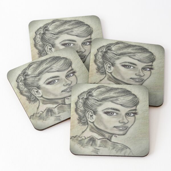 Item preview, Glamorous Vintage Pencil Portrait Art designed and sold by gleefulme.