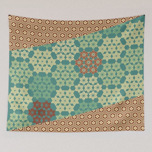 Item preview,  Asanoha and Kikkou Kimono Mix Pattern designed and sold by urrin DESIGN.