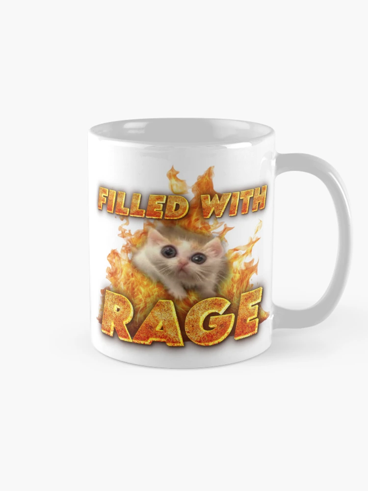 Thumbnail 3 of 6, Coffee Mug, Filled with Rage | Distorted Cat designed and sold by RizzClothes.