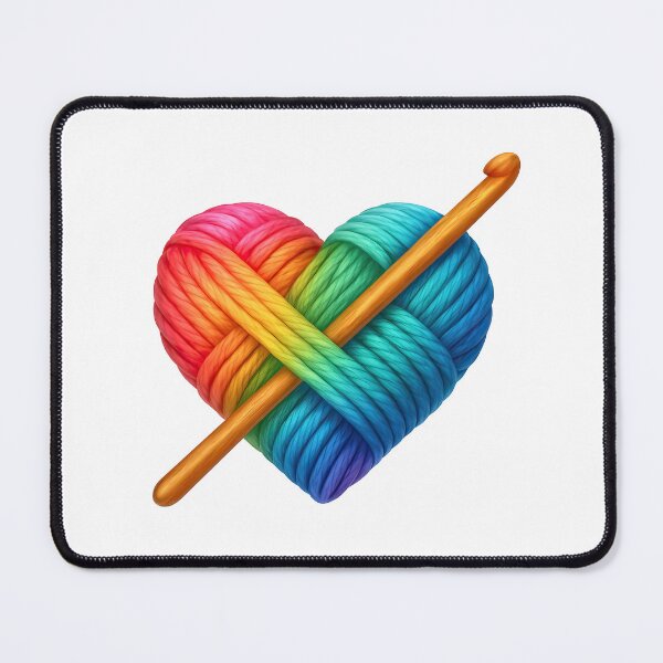 Item preview, Rainbow Yarn Heart Crochet Lover Gift designed and sold by Stitch & Thread Studio.