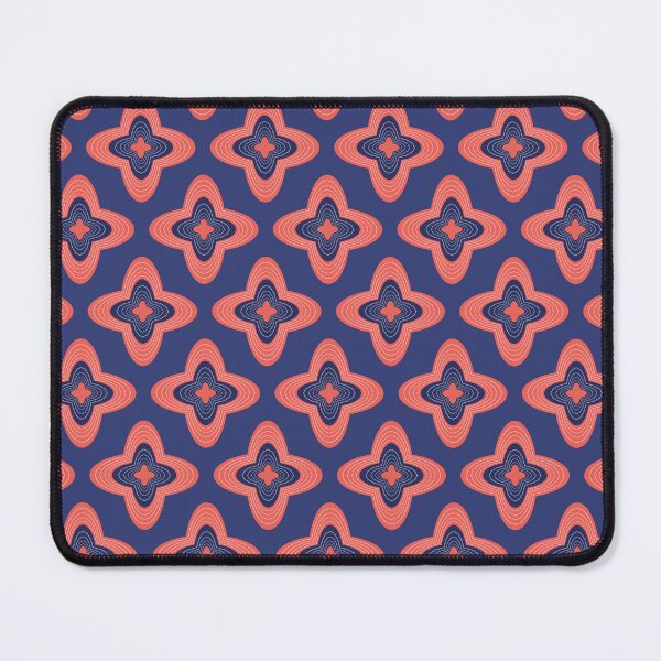 Item preview, Boho Ripple Floral Pattern | Coral & Navy Psychedelic Design | Retro Geometric Vibes designed and sold by Stacey Spivak.