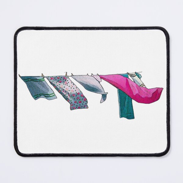 Item preview, Laundry on the Line Blowing in the Wind, Illustration designed and sold by JoyfulWhimsy.