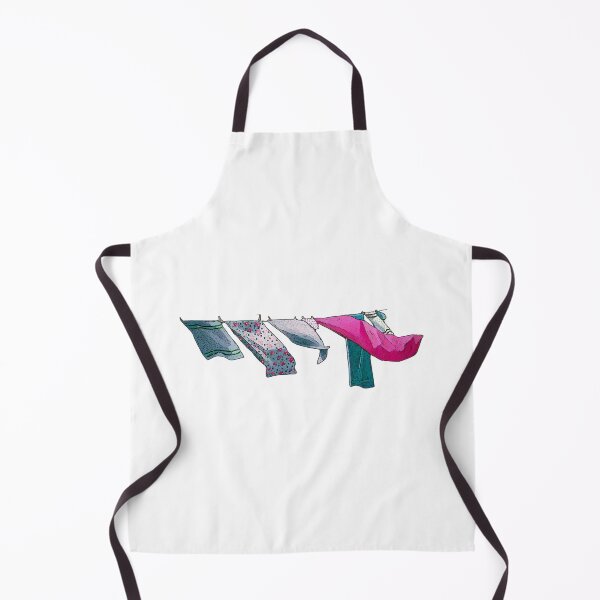 Item preview, Laundry on the Line Blowing in the Wind, Illustration designed and sold by JoyfulWhimsy.