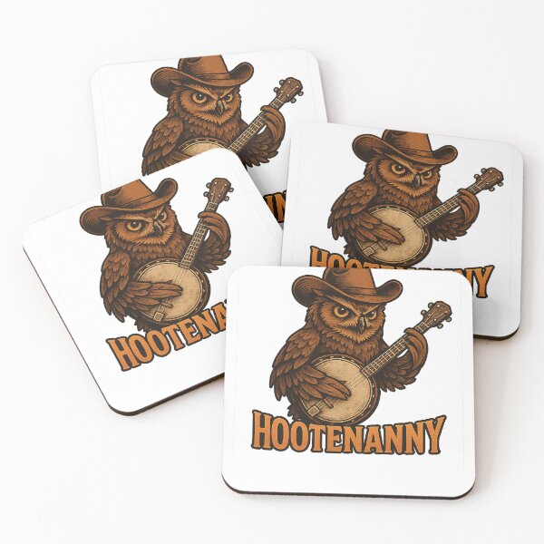 Item preview, Hootenanny Owl Cowboy Banjo Player Funny Country Music  designed and sold by The Junto Shop.