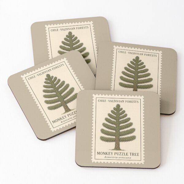 Item preview, Monkey Puzzle Tree – Valdivian Forests Postage Stamp | World Heritage Flora designed and sold by Planthem.