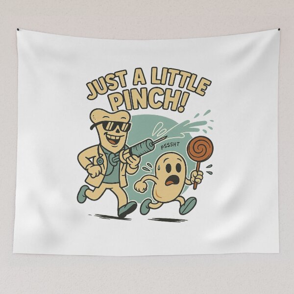 Item preview, Just a Little Pinch – Retro Medical Cartoon by Funny Bone Factory designed and sold by F-B-F.
