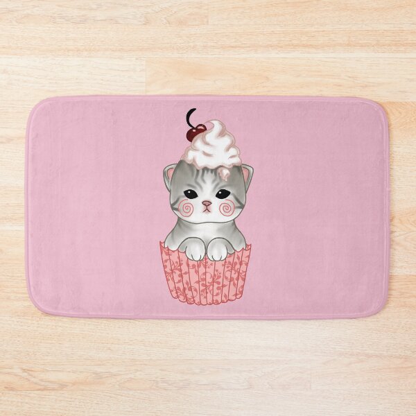 Item preview, Cute pink kitten cupcake  designed and sold by Fuchsiella.