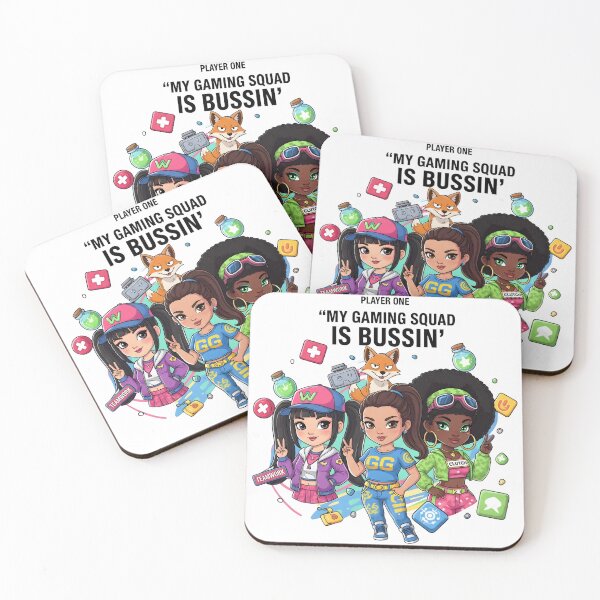 Item preview, My Gaming Squad Is Bussin’ – Kawaii Gamer Girl Team Digital Art designed and sold by AnnDesignStudio.