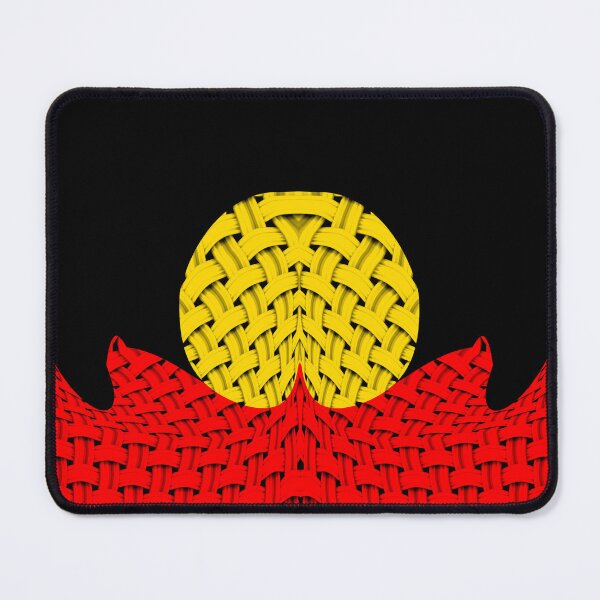 Item preview, ORIGINAL ARTISTIC EXPRESSION OF THE AUSTRALIAN ABORIGINAL FLAG WAVES WOVEN FABRICS designed and sold by Ralek.