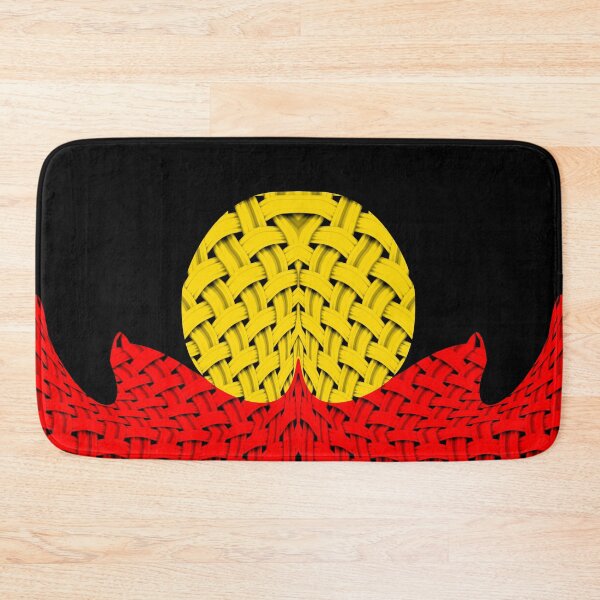 Item preview, ORIGINAL ARTISTIC EXPRESSION OF THE AUSTRALIAN ABORIGINAL FLAG WAVES WOVEN FABRICS designed and sold by Ralek.