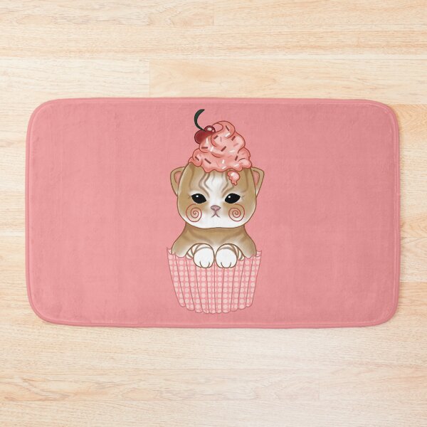 Item preview, Cute pink ginger kitten cupcake  designed and sold by Fuchsiella.