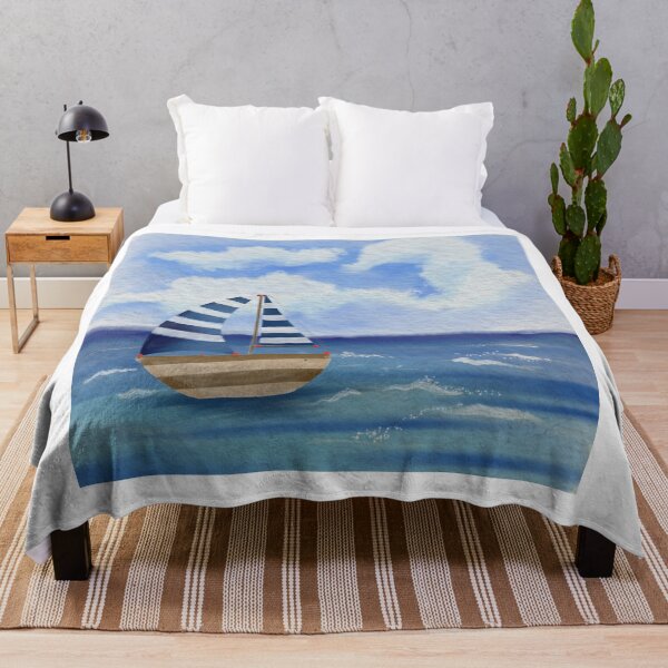 Item preview, Watercolor Boat in the Ocean designed and sold by Pragatee.
