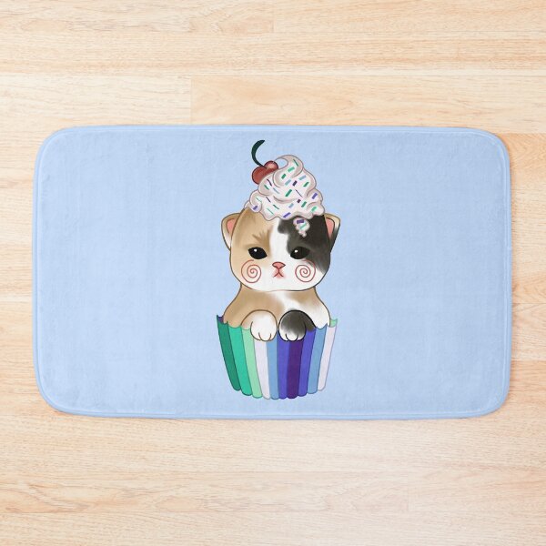 Item preview, Cute kitten cupcake with gay pride flag  designed and sold by Fuchsiella.