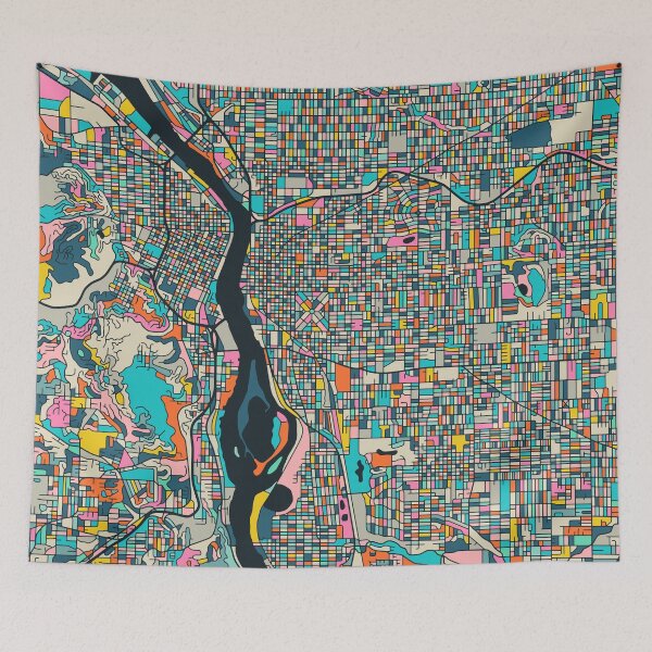 Item preview, PORTLAND CITY STREET MAP designed and sold by JazzberryBlue.
