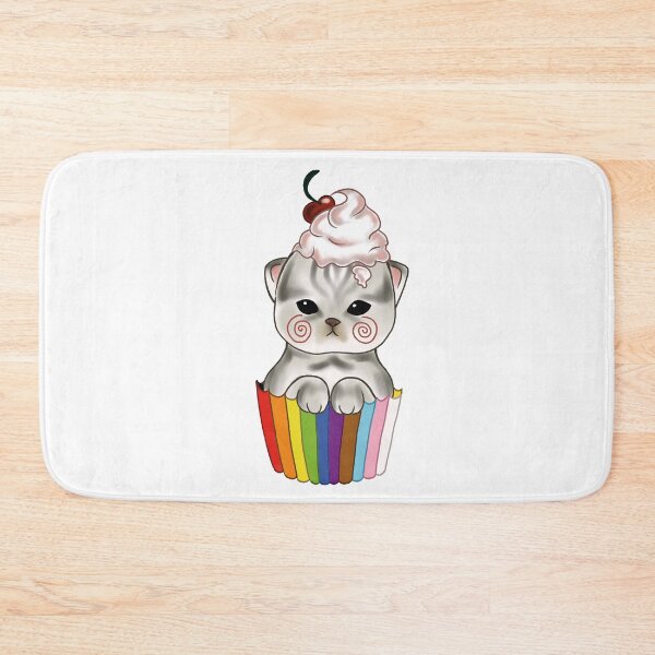 Item preview, Cute kitten cupcake with lgbtq pride flag  designed and sold by Fuchsiella.