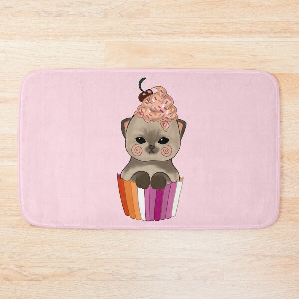 Item preview, Cute kitten cupcake with lesbian pride flag  designed and sold by Fuchsiella.