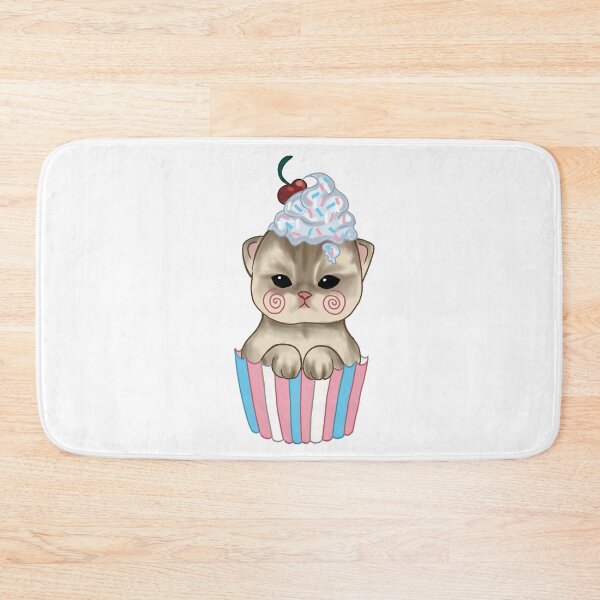 Item preview, Cute kitten cupcake with trans pride flag  designed and sold by Fuchsiella.