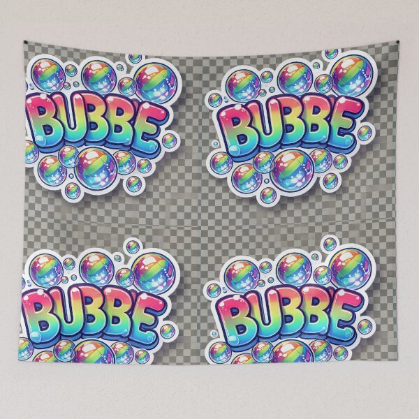 Item preview, Colorful "Bubble" Typography Sticker with Floating Soap Bubbles designed and sold by ReallyArts90.