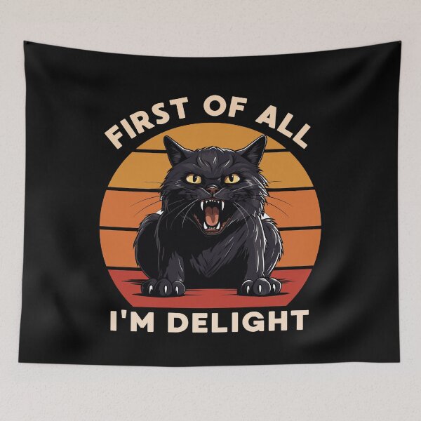 Item preview, First of all i'm delight retro funny cat designed and sold by MilkyForest.
