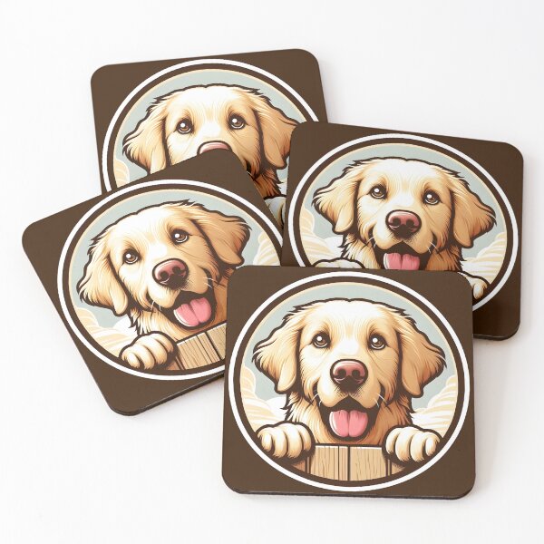 Item preview, Happy Golden Retriever vintage style designed and sold by Arte Digital Siglo XXI.