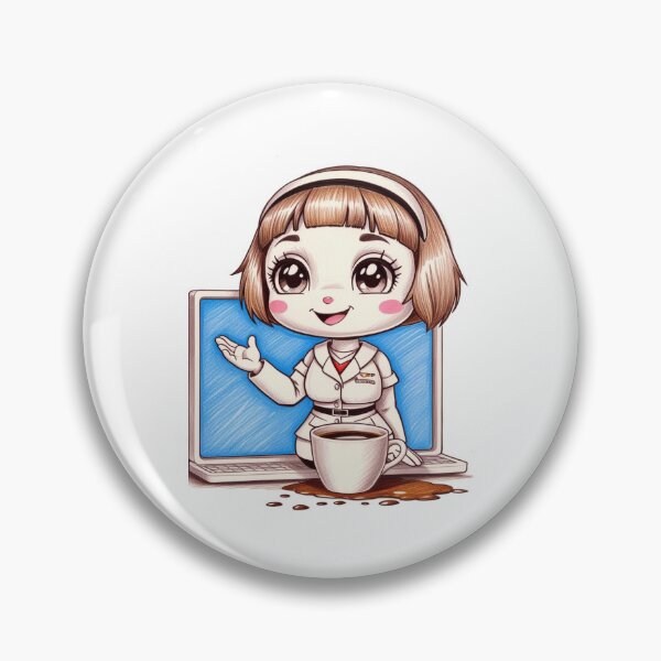 Item preview,  AI Assistant Girl with Coffee designed and sold by PinkiPop Studio.