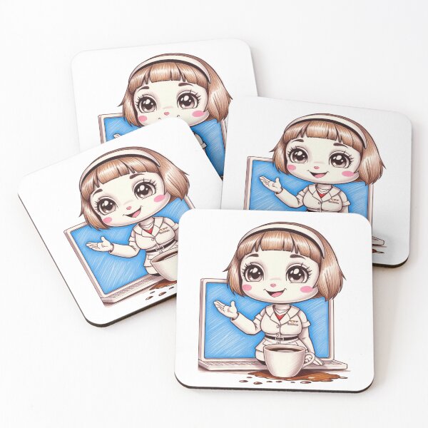 Item preview,  AI Assistant Girl with Coffee designed and sold by PinkiPop Studio.