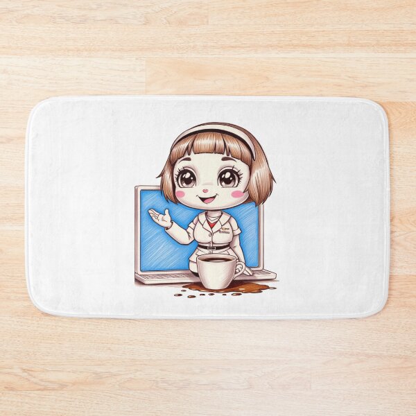 Item preview,  AI Assistant Girl with Coffee designed and sold by PinkiPop Studio.