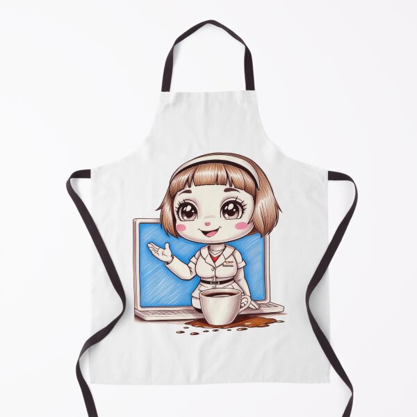 Item preview,  AI Assistant Girl with Coffee designed and sold by PinkiPop Studio.