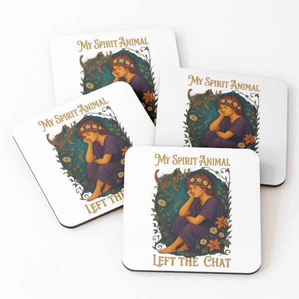 Item preview, My Spirit Animal Left Chat Art Nouveau T-Shirt | Funny Digital Mystic designed and sold by MySpiritTravels.