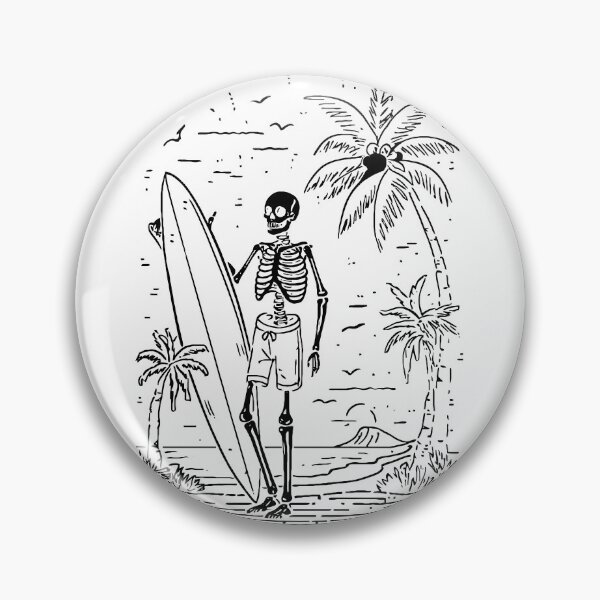 Item preview, Skeleton Surfer (with Black Ink) designed and sold by VelvetRoom.