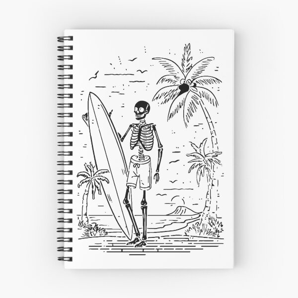 Item preview, Skeleton Surfer (with Black Ink) designed and sold by VelvetRoom.